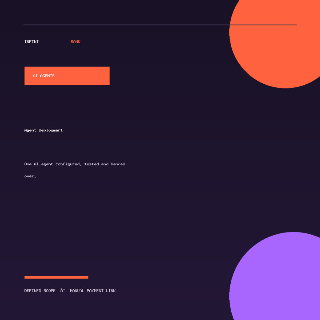 Agent Deployment — AI agent setup by InfiniRank